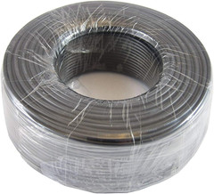 Phone Cable 300Ft Rounded Black Roll (100M Long) 4X1/0.4 26 AWG Gauge Solid Wire