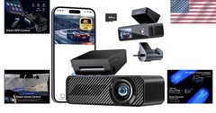 Your Ultimate 4K+1080P Dash Cam – Front & Rear Recordings with Night Vision