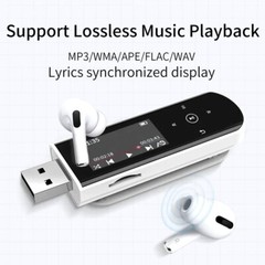 RUIZU Clip MP3 Player w/ Earphone Bluetooth 5.0 Portable Music Player White