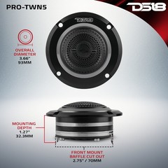 DS18 PRO-TWN5 Neodymium Super Bullet 3.6″ Tweeter 400 Max, 200W RMS, 4 Ohms