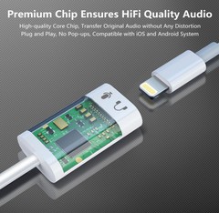 USB C to Lightning Audio Adapter, USB Type C Male to Lightning Female Earphone C