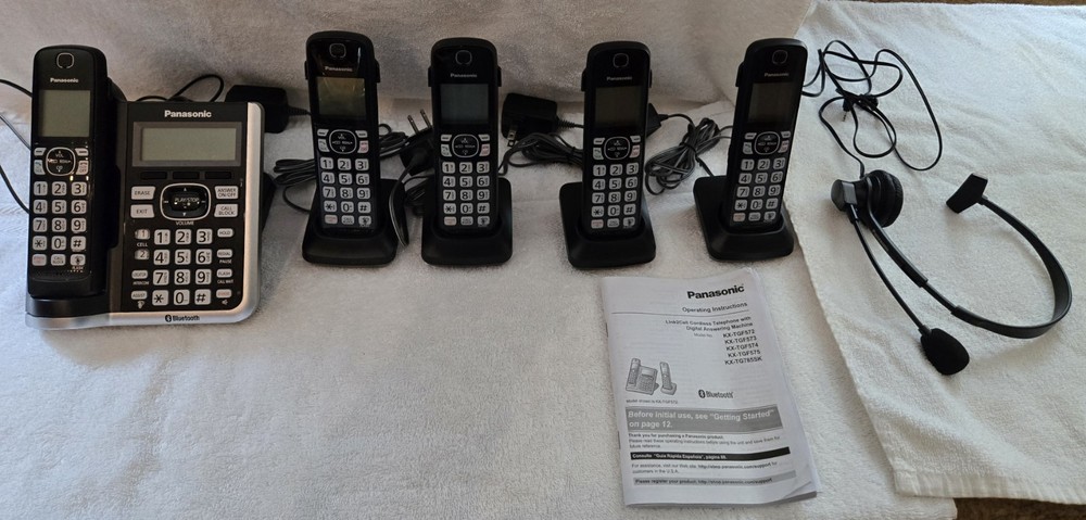 Panasonic Cordless Phone Set KX-TG785SK DECT 6.0 5 Link2cell Handset