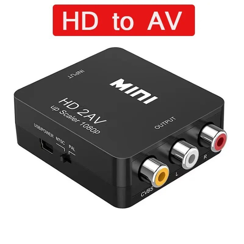 RCA to HDMI Converter Adapter AV 1080P For TV Audio Video Composite CVBS AV2HDMI