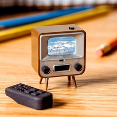 TinyTV 2 Portable Retro Mini TV, Brown