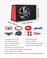 VEVOR Subwoofer Bass Package Complete Car Audio Subwoofer and Amp Package 12 in