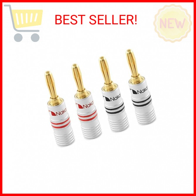 Nakamichi Excel Series 24k Gold Plated Banana Plug 12 AWG – 18 AWG Gauge Size 4m