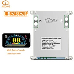 JK BMS JK-B2A8S20P 4S-8S 200A Li-ion LiFePo4 BMS w/ Active Balance BT/RS485 SAU