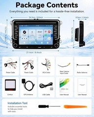 Android 15 VW Car Stereo 7″ Wireless CarPlay Android Auto 4GB+128GB GPS NEW