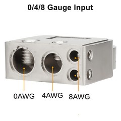 Car Battery Terminal Connectors Kit w/ Digital Voltmeter Display 0/4/8 AWG Gauge