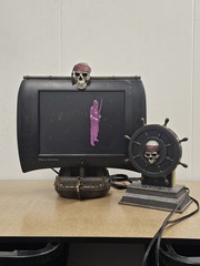 Vintage 2000s Disney Pirates Of The Caribbean Black Pearl LCD TV And Dvd Player