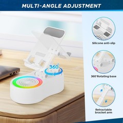 Black Cell Phone Stand Holder with Wireless Bluetooth Speaker Induction Audio