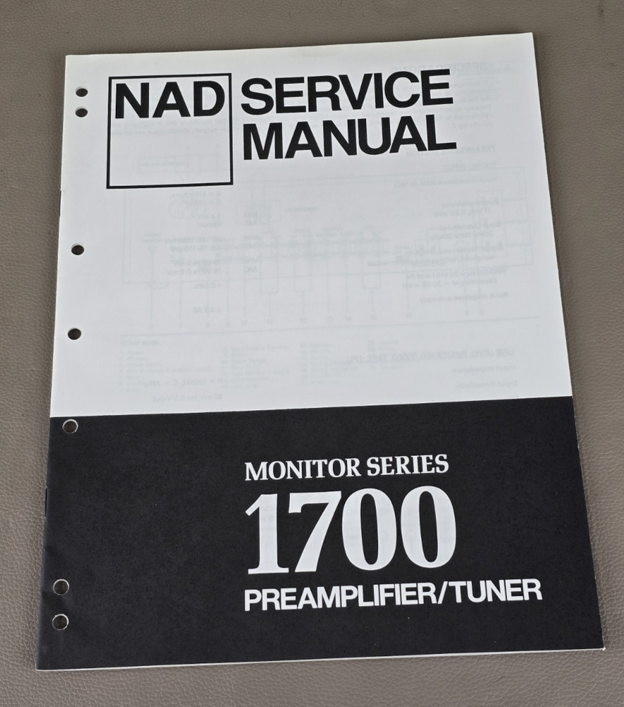 NAD Preamplifier/Tuner 1700 Service Manual D-4791