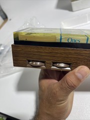 Vintage Lucite $500 1974 US One Dollar Bills Paperweight AM Radio Retro New