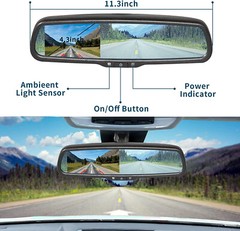 4.3″ Car Rear View Mirror Monitor Bracket+Backup Camera Kit For GMC YUKON SAVANA