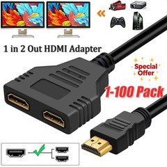 4K HDMI Cable Splitter Adapter 2.0 Converter 1 In 2 Out 1 Male to 2 Female lot