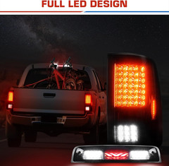 2009-2022 Dodge Ram 1500 2500 3500 Smoke Lens LED Tail Light–Compatible Replacem