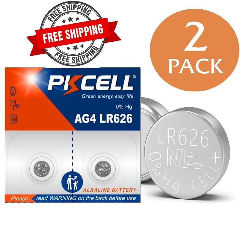 2 Pack AG4 LR626 PKCELL Battery LR66 377 377A 626 177 V377 US Seller pcs alkalin