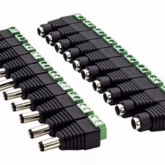 10/20/50 Pairs Male & Female 5.5mm x 2.1mm DC Power Connector Jack Plug 12V 24V