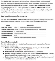 Aiyima A80 Stereo Amp, 48V 10A Bluetooth 5.1 Home Audio Hi-Fi Power Amplifier