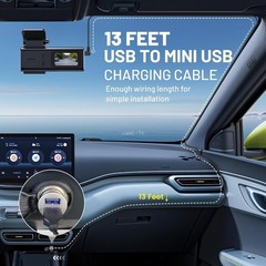 USB 2.0 to Mini USB Dash Cam Charging Power Cable For Rexing V1 V1P Pro V5 V3