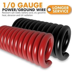 1/0 Gauge CCA Wire Battery Cable Copper Clad Aluminum 40FT Wire + ANL Fuse