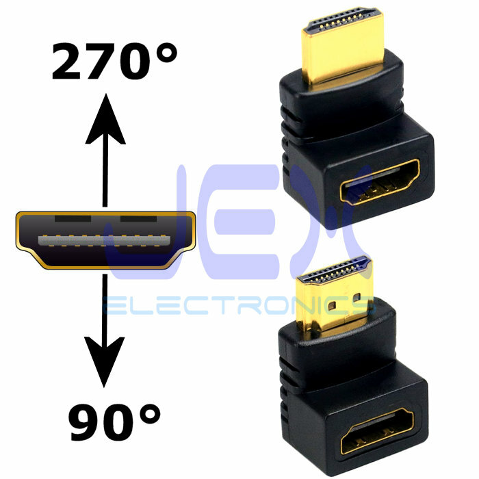 High Quality HDMI Right Angle Elbow Connector Male to Female Gold Plated