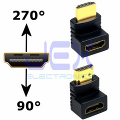 High Quality HDMI Right Angle Elbow Connector Male to Female Gold Plated