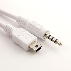 3.5mm Stereo Male To Mini USB 5 Pin Male Plug Audio Adapter Connector Cable 30cm