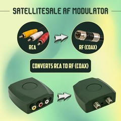 SatelliteSale RF Modulator RCA to RF Coaxial Converter w/ Power and AV Cable
