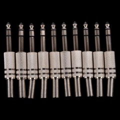 10 Pack 1/4″ Male Stereo Audio Cable Jack Connector plugs For TRS Audio