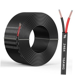16 Gauge 2 Conductors Electrical Wire, Flexible Low Voltage PVC 50FT 16AWG