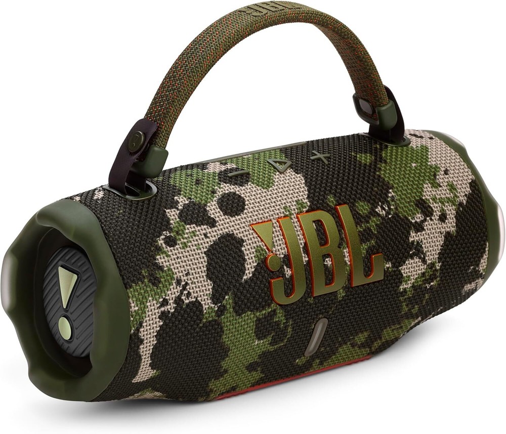 JBL Charge 6 Portable Waterproof Bluetooth Speaker with Carrying Strap (Camo)