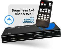 4K 2X2 HDMI or USB-C Video Wall Controller Processor Display Upto 4K 60Hz 2X1, 1