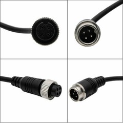 Advanced 15M 4Pin Extention Cable Waterproof for CCD Backup Camera Caravan Black