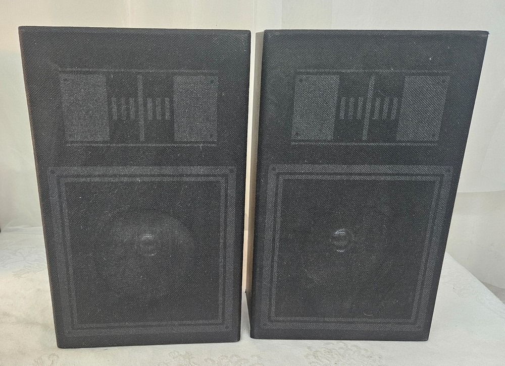 Vintage ROC 683-1744 Bookshelf Speakers Pair w RCA Wire AWESOME LOOK
