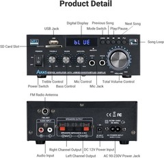Stereo Receiver & Amplifier Home Audio Amp, AK45 Bluetooth Receiver for Home