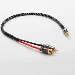 Gold Plated 3.5mm TRS Plug to 2RCA Male HIFI OFC Copper Splitter Audio Cable