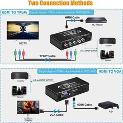 New 1080P HDMI to RGB Ypbpr Component Video Audio Scaler Converter Adapter