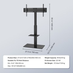 VEVOR TV Stand Mount Swivel Universal TV Stand for 32″-85″ TVs Adjustable Height