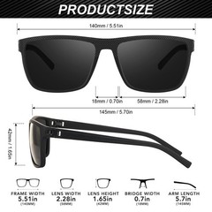 RSQQAV Polarized Sunglasses 5pack, 5pack(black+brown+ice Blue+red+dark Green)