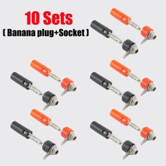 10pairs Male + Female 4mm Banana Plug + Socket Screw Connector J072 Audio USA