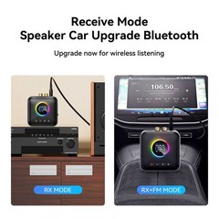 Bluetooth 5.4 Audio Receiver Transmitter FM USB 3.5MM AUX RCA Stereo HIFIAdapter
