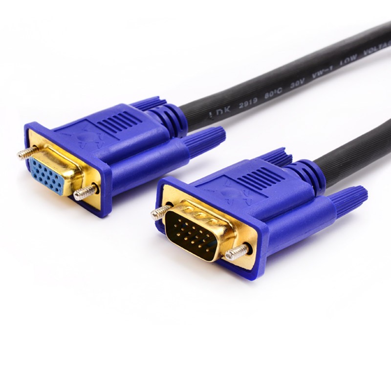 VGA EXTENSION Cable MALE TO FEMALE SVGA PC to Monitor Lead TRIPLE SHIELDED Lot