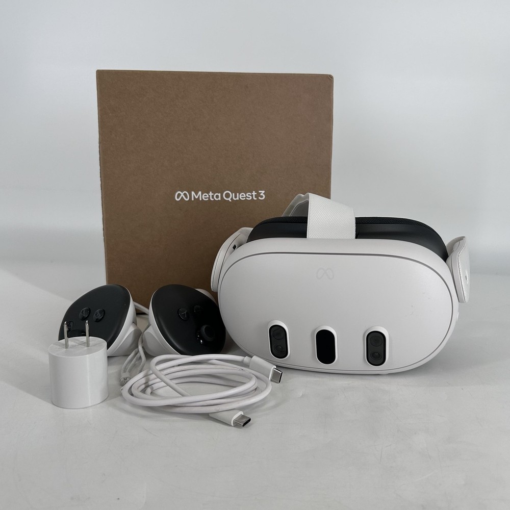 Meta Quest 3 VR Headset 512GB q/ Charger/Controllers/Regular Strap – Good