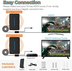 Upgraded 9000 Miles TV Digital Antenna HDTV Amplified HD 1080P 4K Long Range