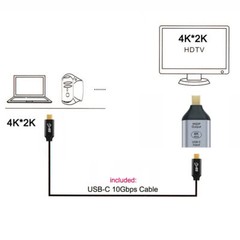 100W Cable USB-C Type C Female Source to Mini Displayport DP Sink HDTV Adapter