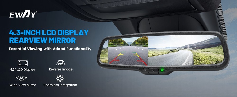 Backup RearView Spare Tire Mount Camera Jeep Wrangler 2014-2015 4.3″ Monitor