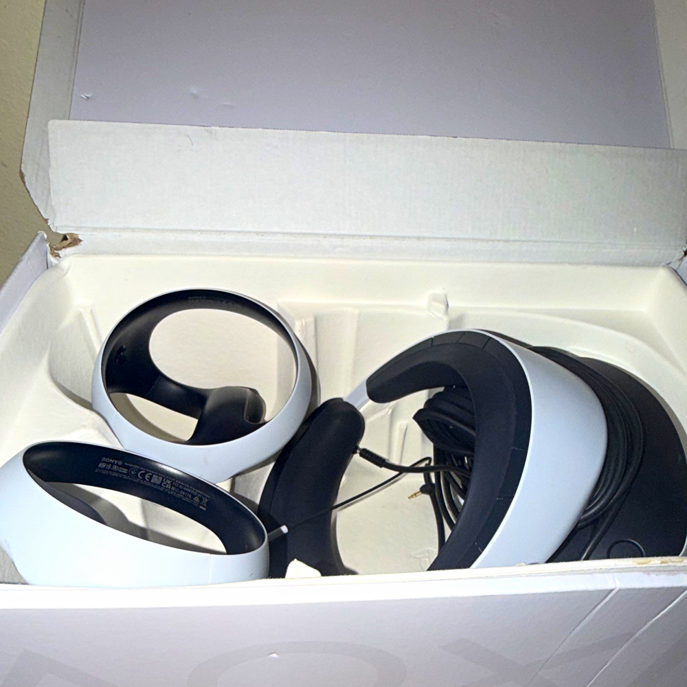 Sony PlayStation VR2 Headset w/ 2 Sense Controllers, USB-C, White/Black