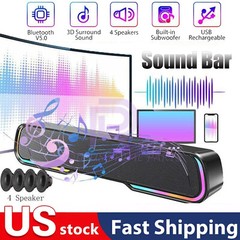 Surround Sound Bar 4 Speaker System Wireless Bluetooth Subwoofer TV Home Theater