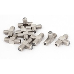 10pcs F Type Female to F Female Jack 3 Way RF Coaxial Adapter Connector